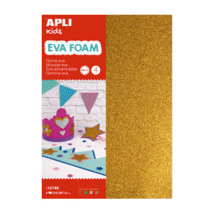 EVA Schaum Glitter A4 Silber, Gold, Rot und Grün