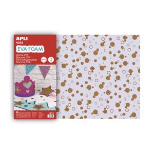 EVA-Schaum 60 x 40 cm Glitzerkreise gold