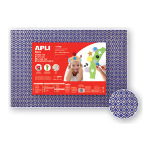 EVA Foam 60 x 40 cm kariert Glitzer silber/blau