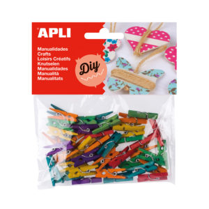 Mini-Holz-Bastelclips Farben – Bild 1