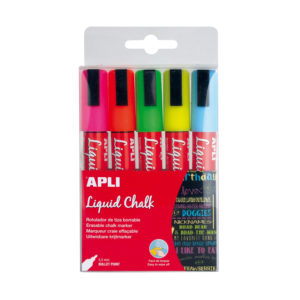Kreidemarker 5 fluoreszierende Farben