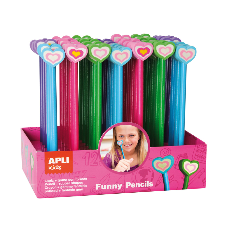 Bleistift mit Radiergummi in Herzform