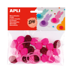 Pompoms Halsketten-Set rosa