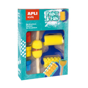 Malset 3 Farben mit Rollen und Stempeln 1 Malset 3 Farben mit Rollen und Stempeln – Bild 1