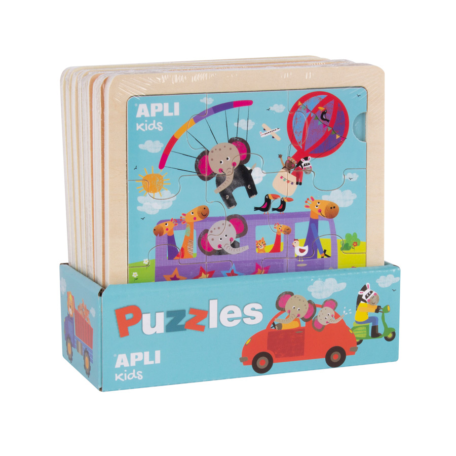 Houten puzzels Transport display