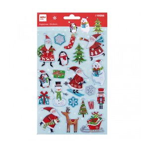 Aufkleber Weihnachtsmann und Tiere – Bild 1