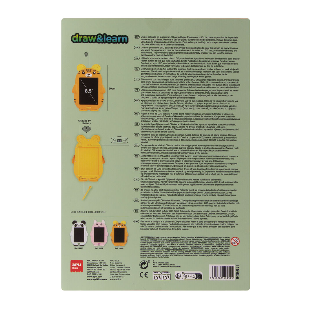 LCD Schrijf- & Tekenbord Tijger 3 tmp9079
